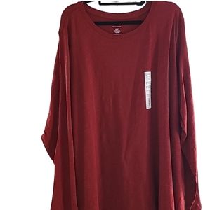SONOMA WOMEN'S PETITE PLUS SIZE LONG SLEEVE RED TEE SHIRT SIZE 3XP
